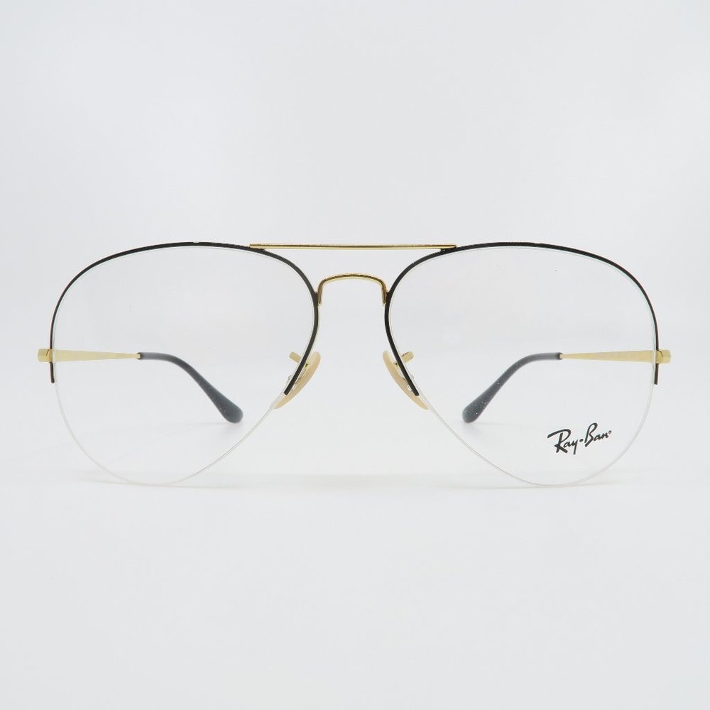 Ray-Ban Gold & Black RB 6589 2946 Semi Rimless New - Picture 2 of 8